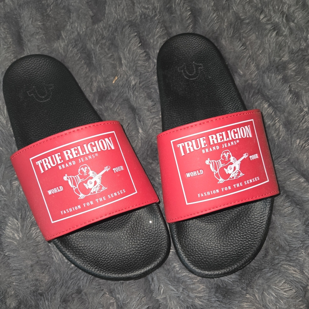 True Religion Red and Black Sandals